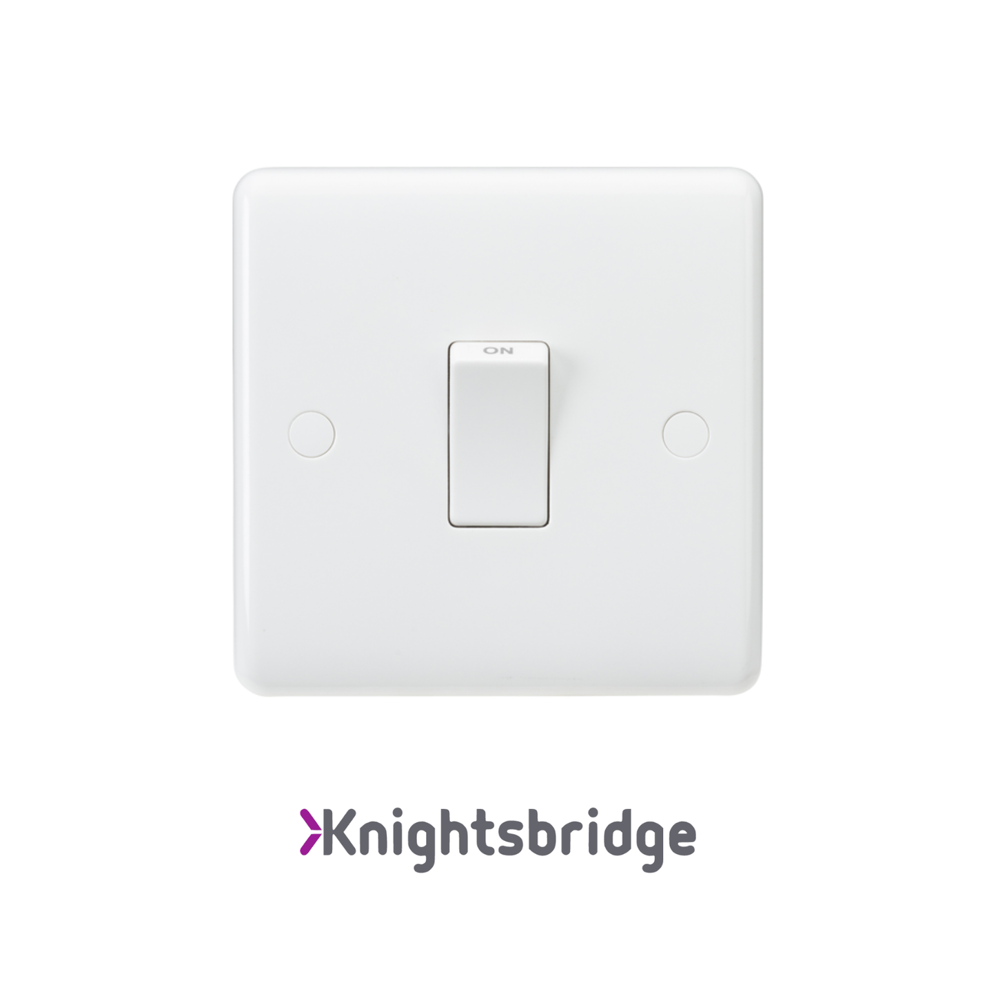 White light switch with Knightsbridge branding on a white background