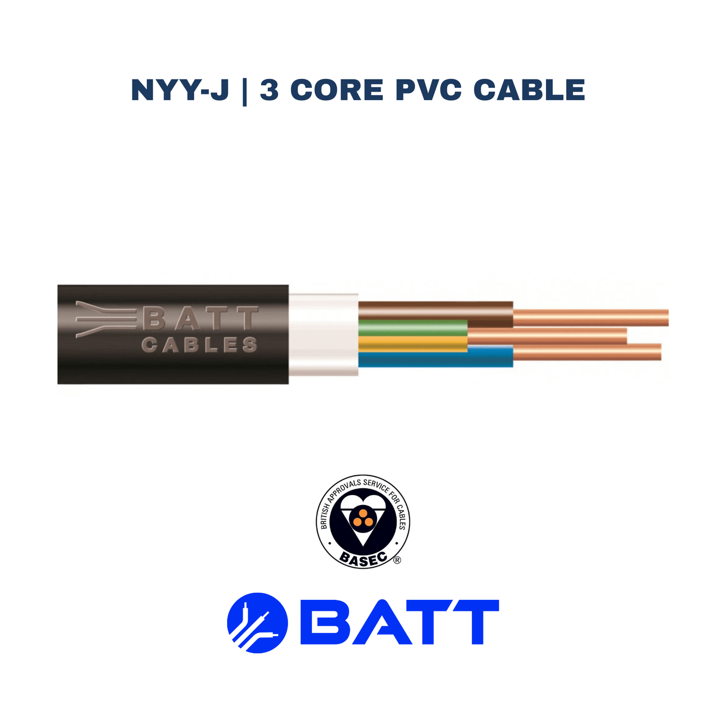 NYY - J | 3 Core PVC Cable - Electrical Cable Store