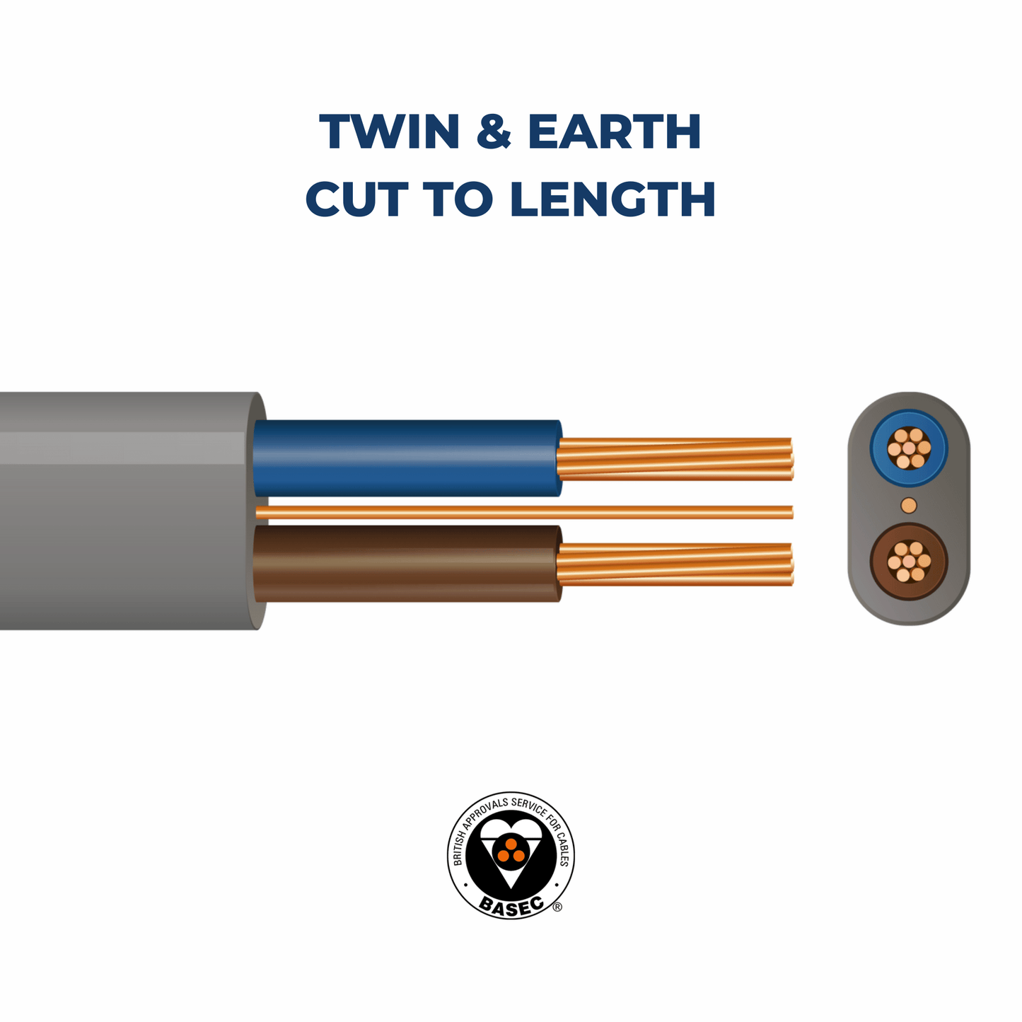 Twin And Earth | Flat Grey | Cut To Length | 6242Y - Electrical Cable Store