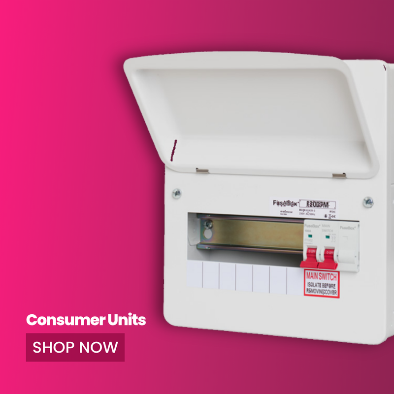 Consumer units and distribution boards 4-way to 21-way with main switches and surge protection