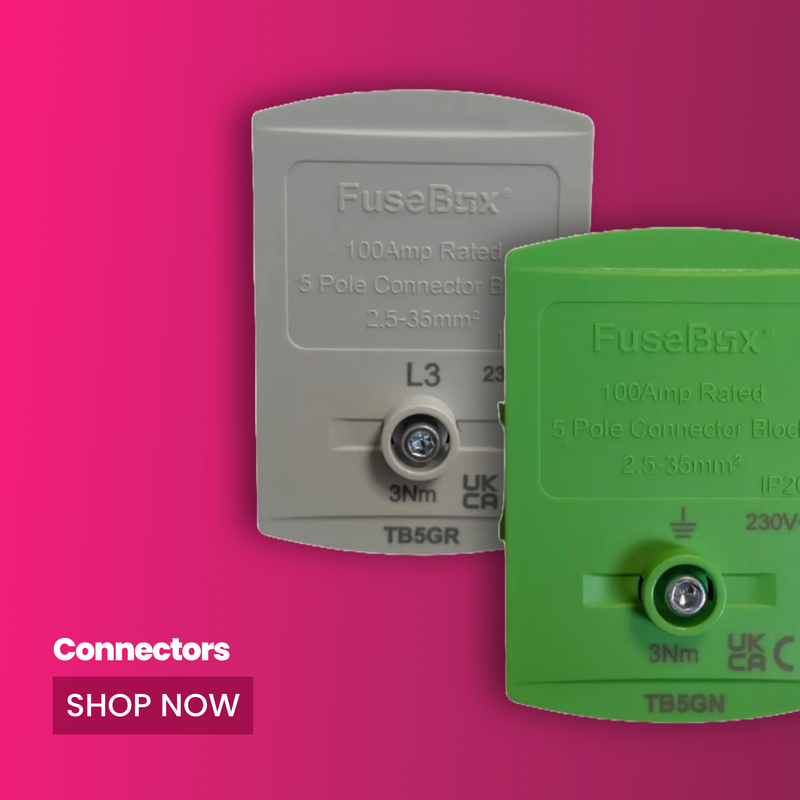 100A electrical terminal block connectors in multiple colors for electrical installations