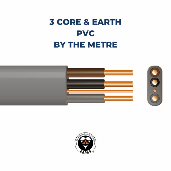 3 Core And Earth | PVC | By The Metre | 6243Y - Electrical Cable Store