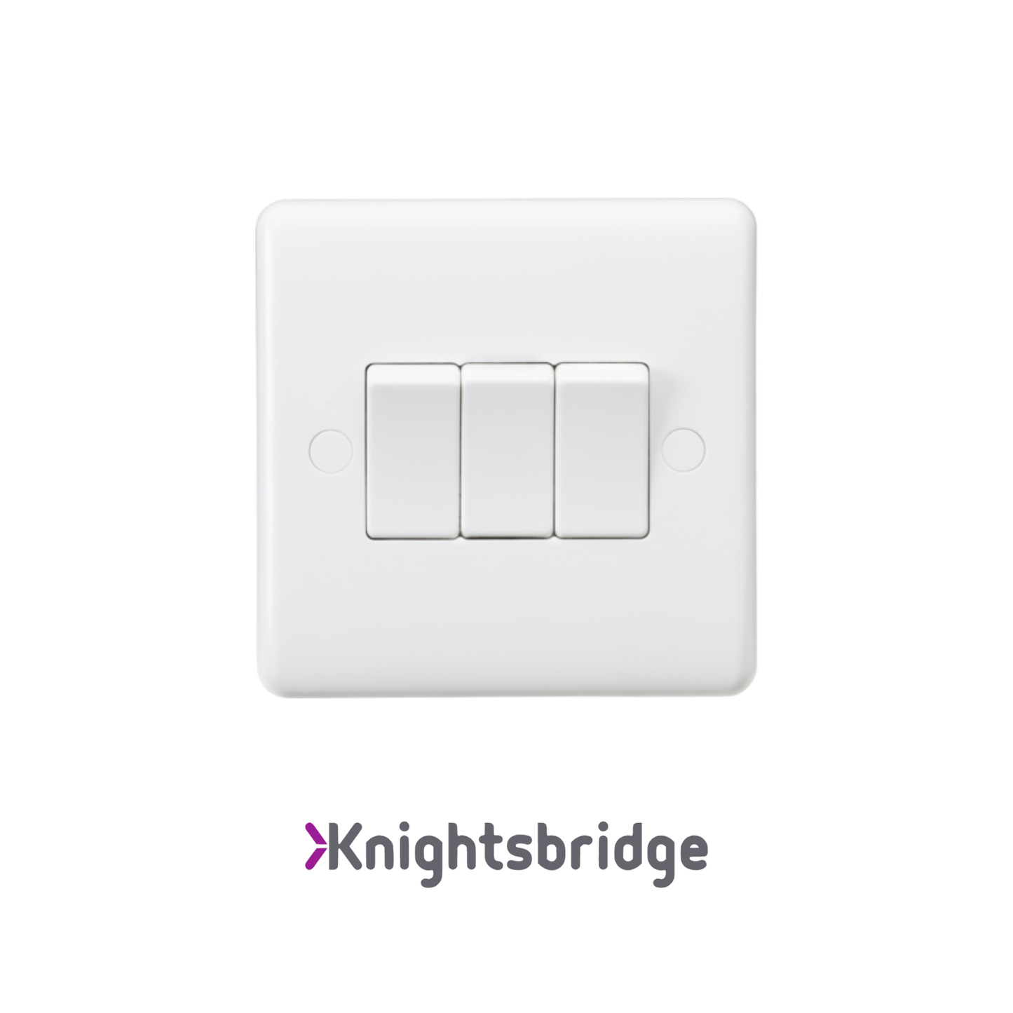 White light switch with Knightsbridge branding on a white background