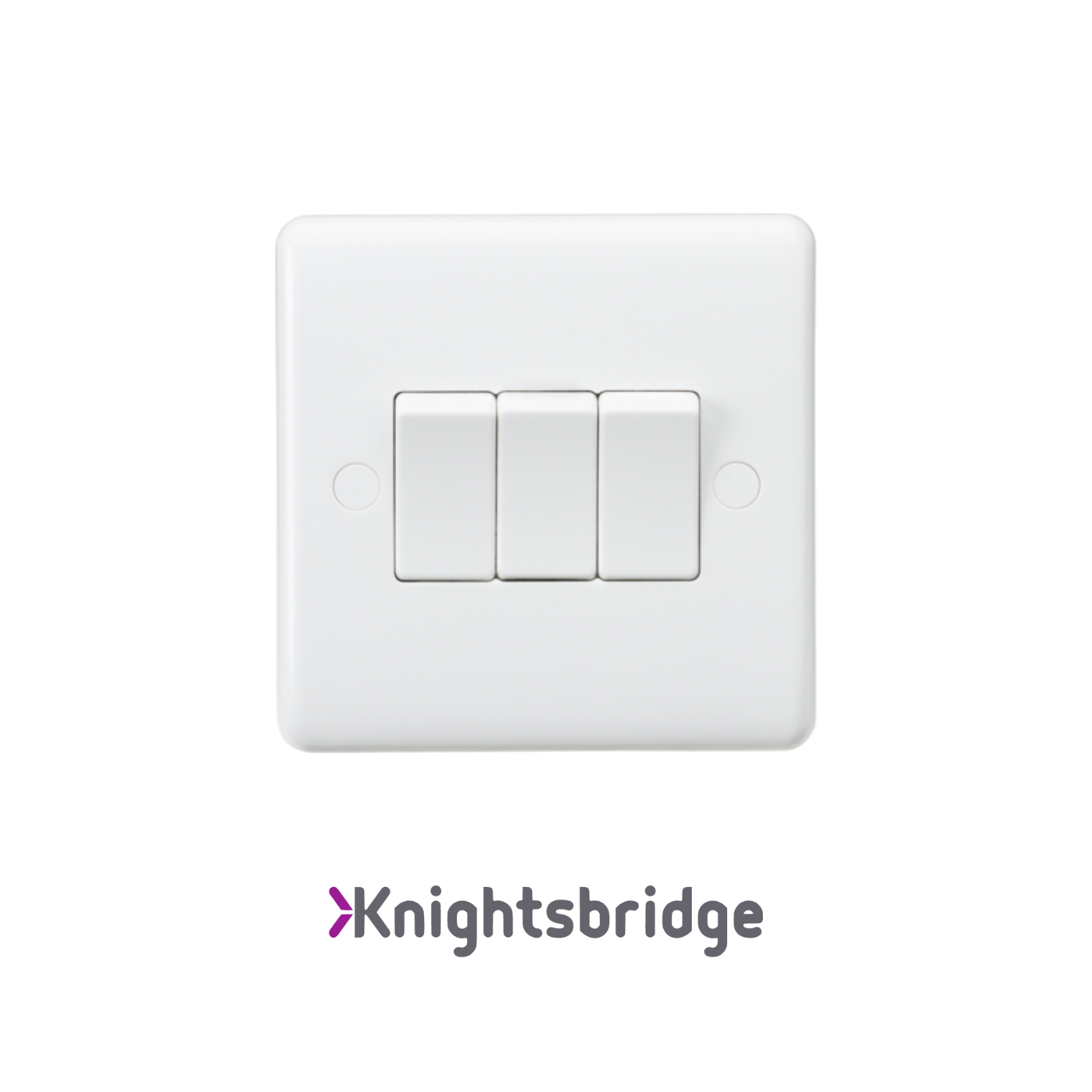 White light switch with Knightsbridge branding on a white background
