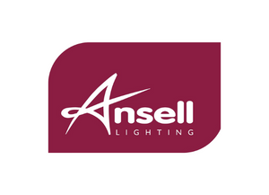 Ansell Lighting logo on a red background