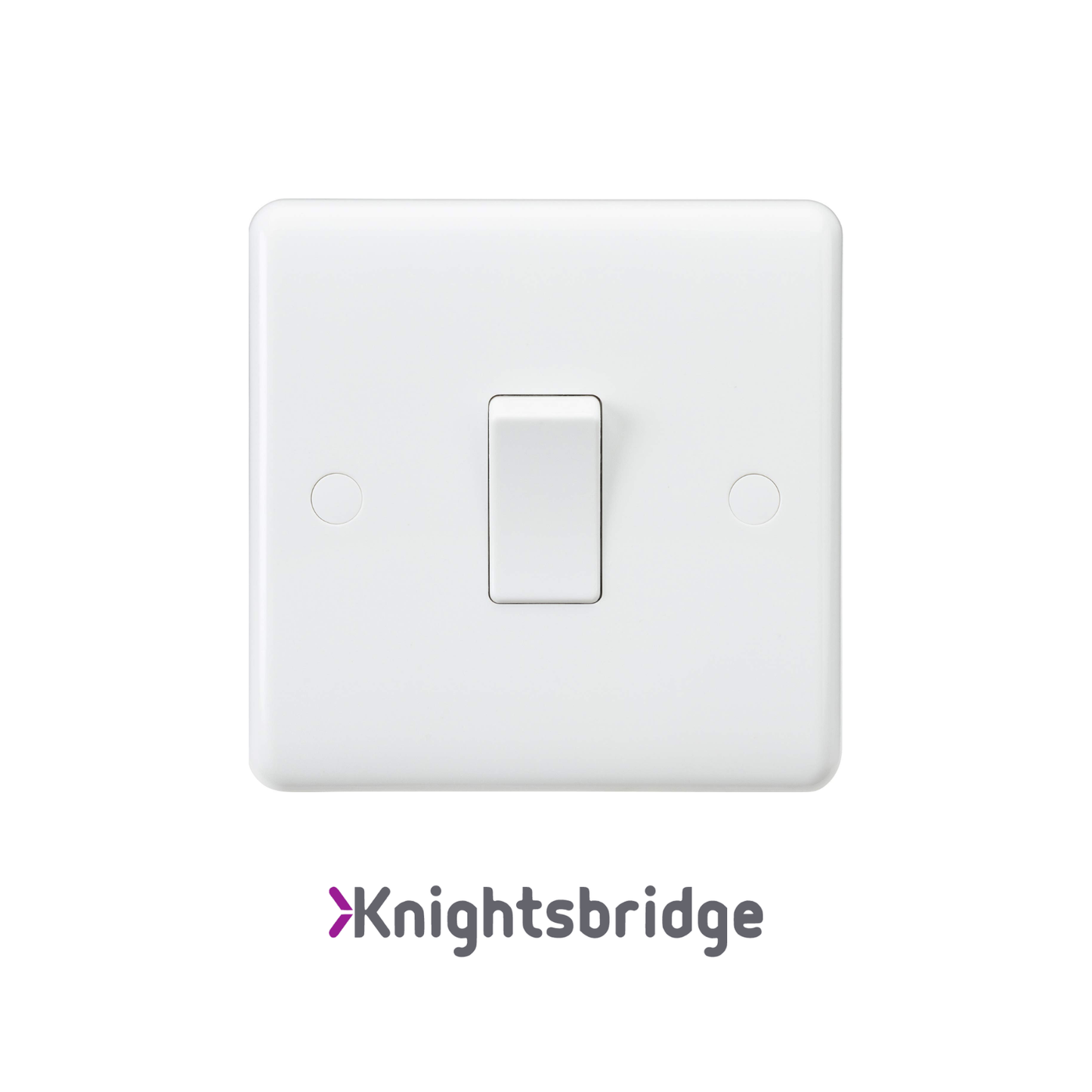 White light switch with Knightsbridge logo on a white background