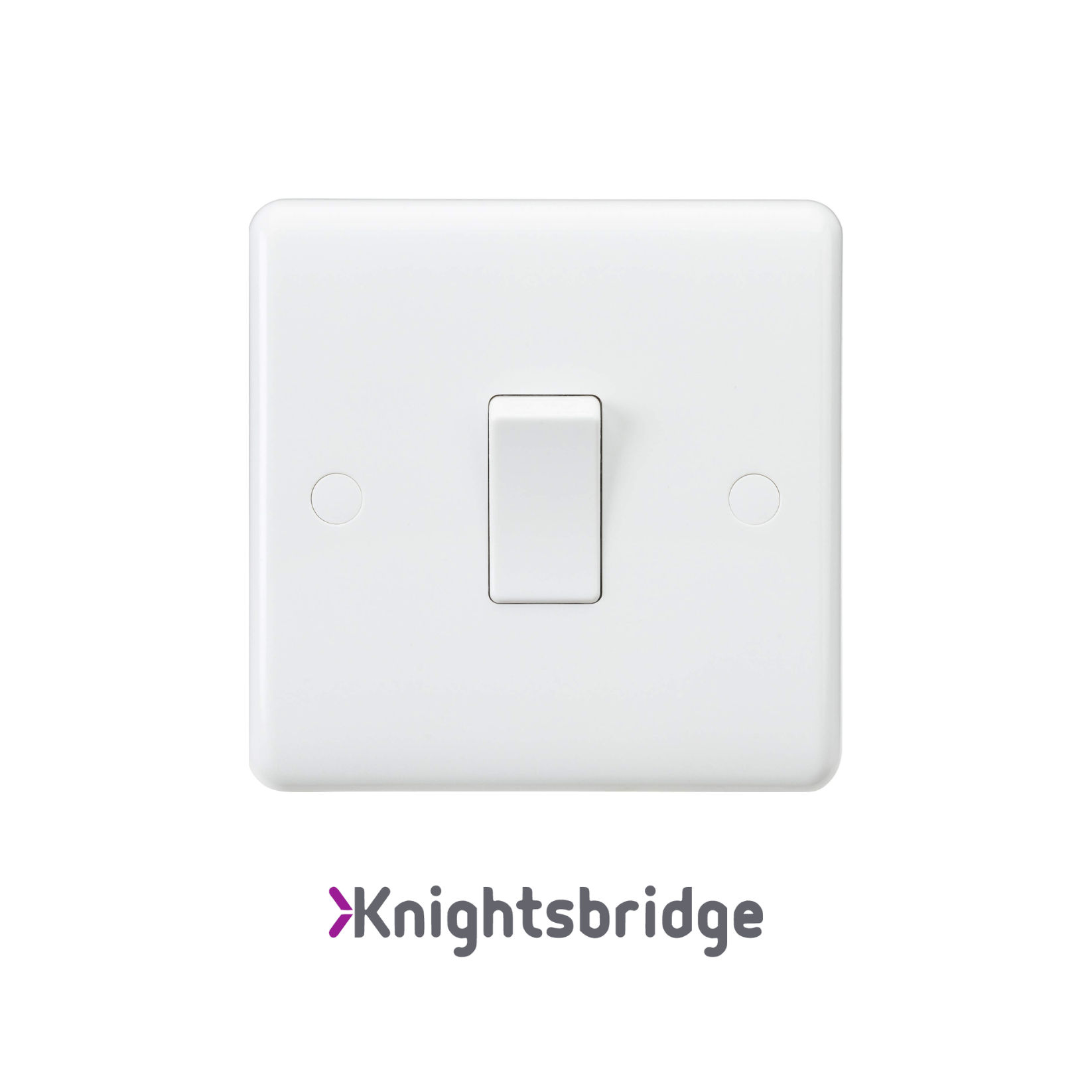White light switch with Knightsbridge logo on a white background