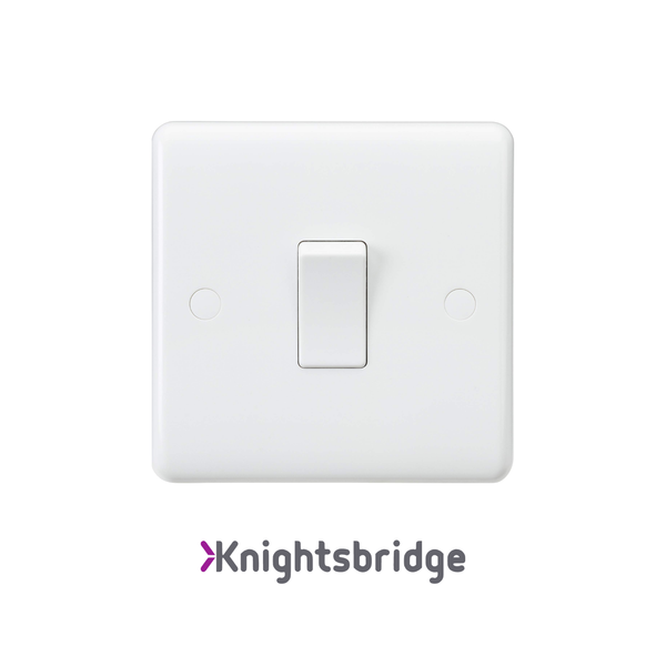 White light switch with Knightsbridge logo on a white background