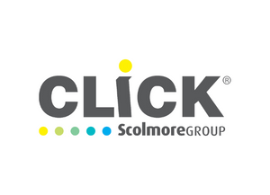 Logo of Click Scolmore Group on a white background