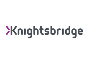 Knightsbridge logo with a purple and black design on a white background