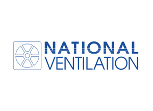 National Ventilation logo with a stylized fan icon on a white background