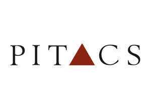 Logo of PITACS with a red triangle on a white background