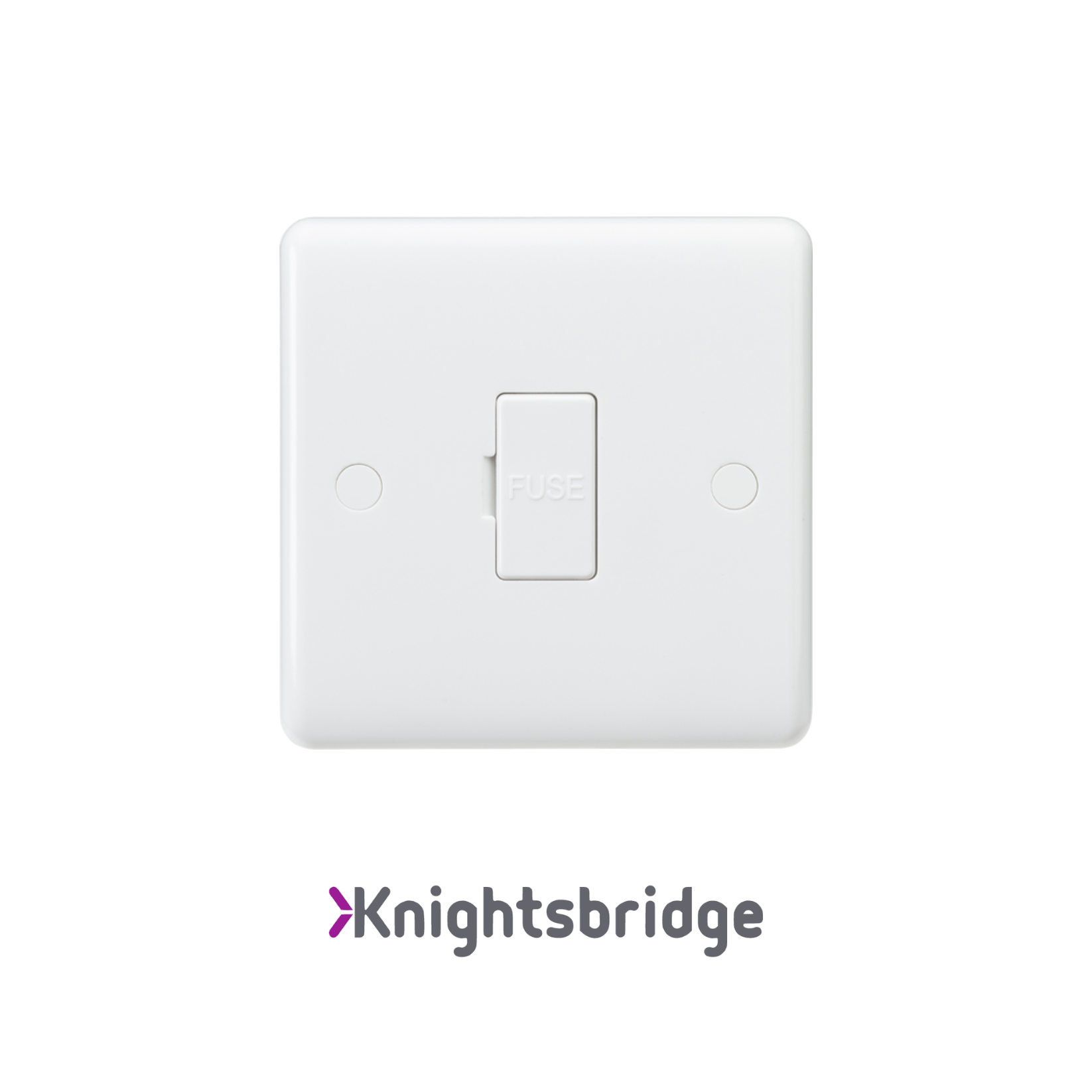 White light switch with Knightsbridge logo on a white background
