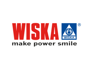 Wiska logo with red text and blue symbol on a white background
