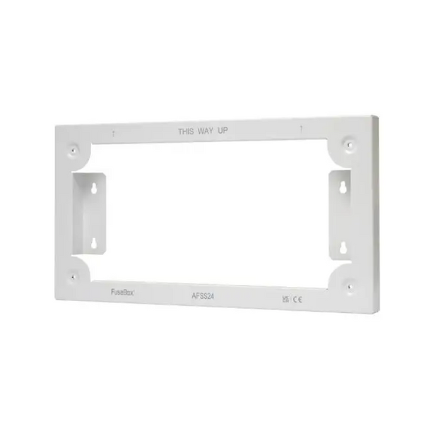 White wall mounting bracket with 'This Way Up' text on a white background