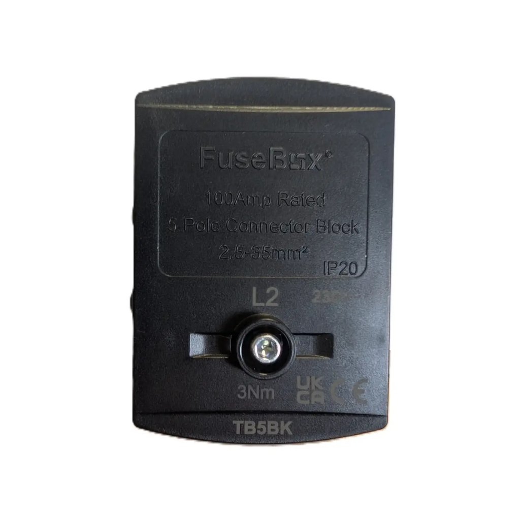 Black FuseBox component on a white background