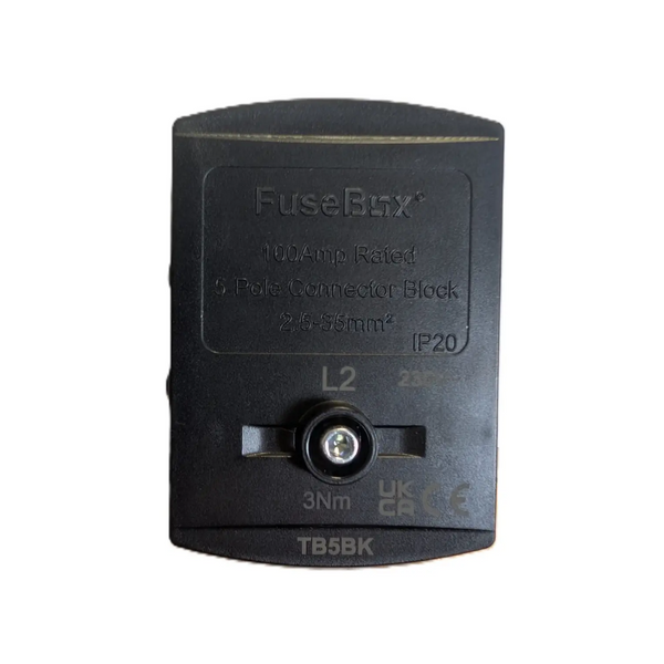 Black FuseBox component on a white background