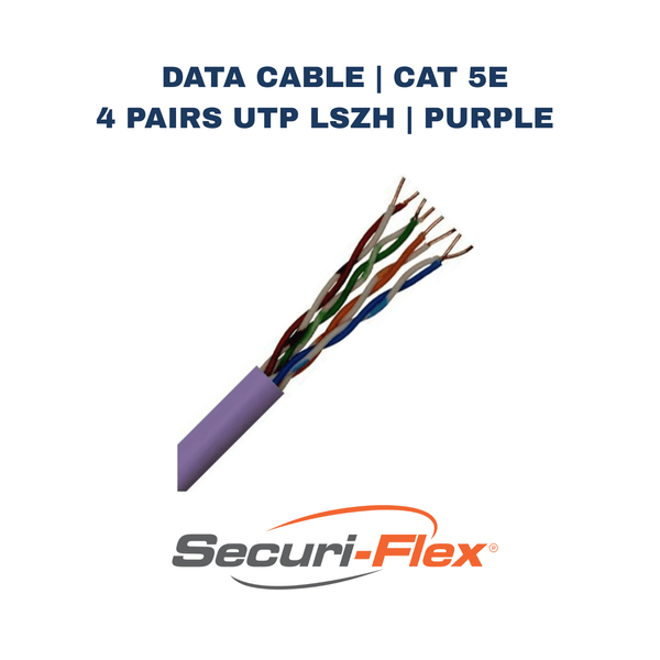 Data Cable | CAT 5e | 4 Pairs UTP LSZH | Purple | 305 Metres | CAT5 - UTP - LSZH - Electrical Cable Store