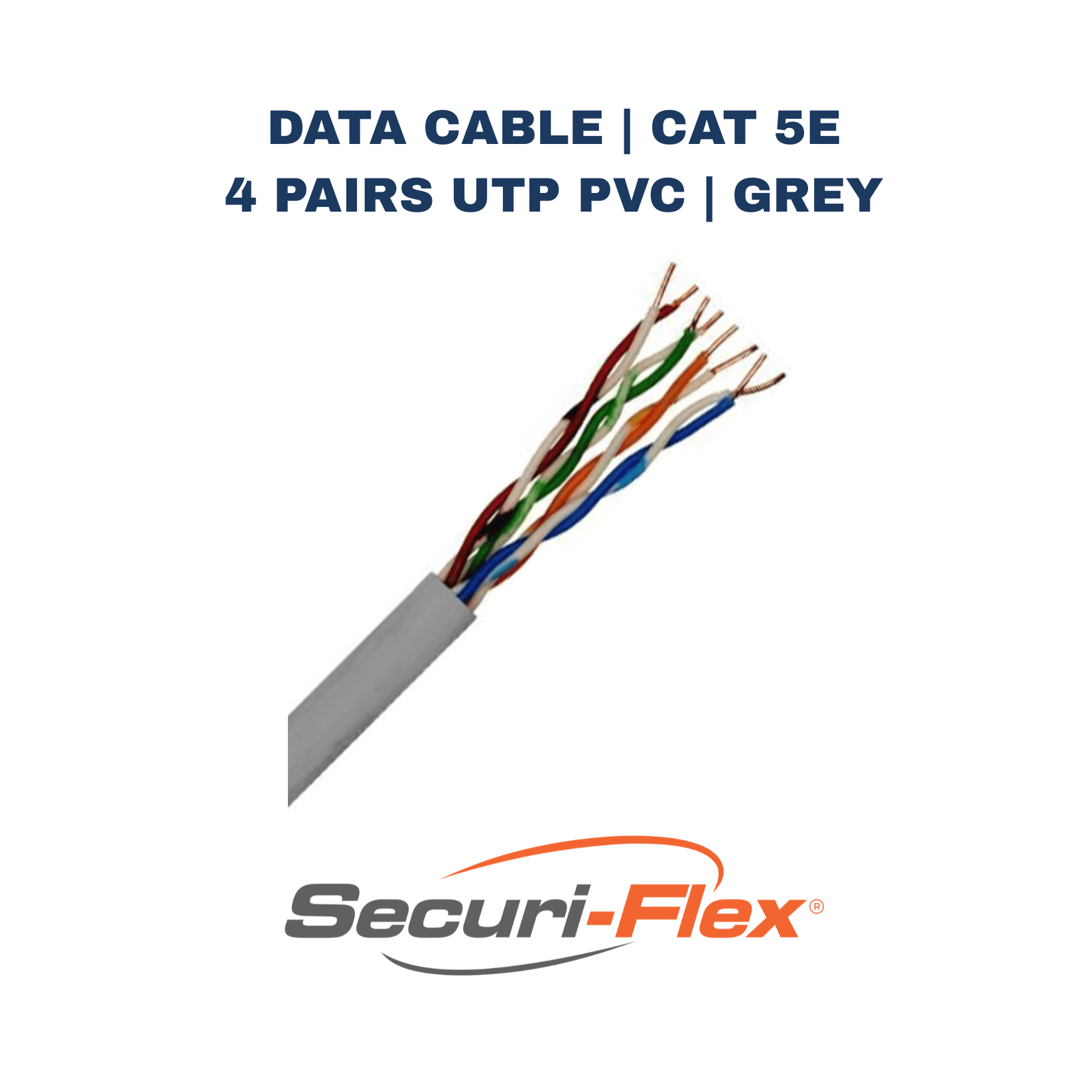 Data Cable | CAT 5e | 4 Pairs UTP PVC | Grey | 305 Metres | CAT5 - UTP - PVC - Electrical Cable Store