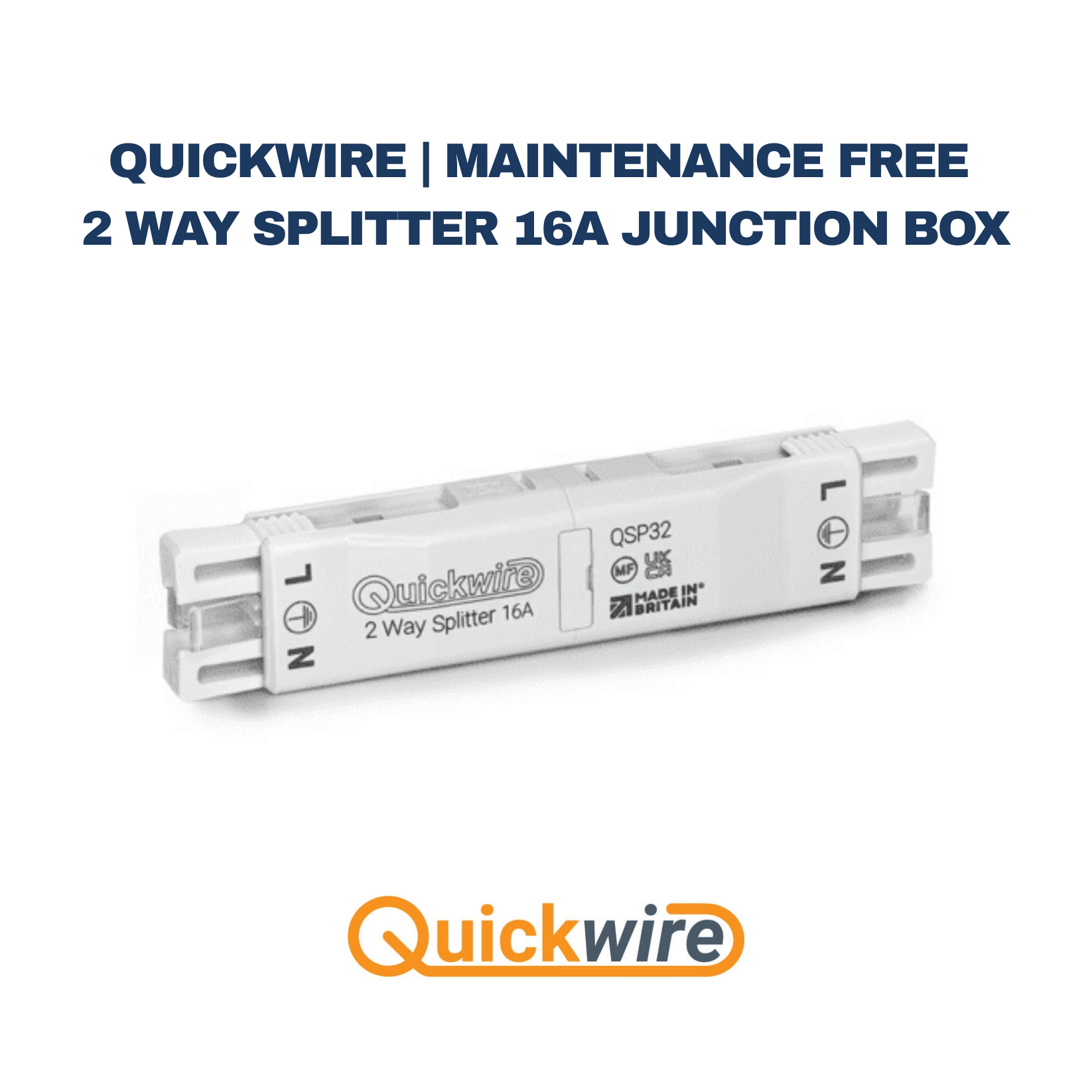 Quickwire 2 Way Splitter 16A Junction Box - Maintenance Free Electrical ...