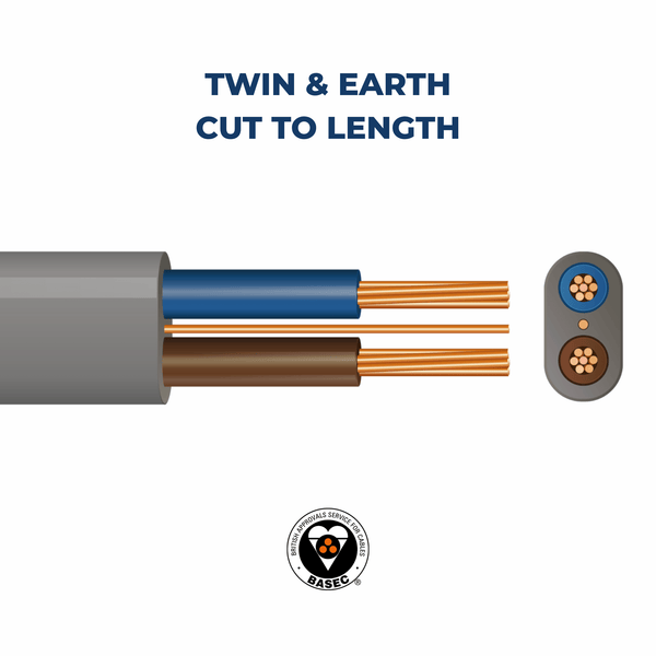 Twin And Earth | Flat Grey | Cut To Length | 6242Y - Electrical Cable Store