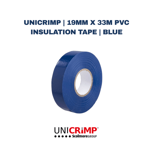 Unicrimp | 19mm x 33m PVC Insulation Tape | Blue - Electrical Cable Store