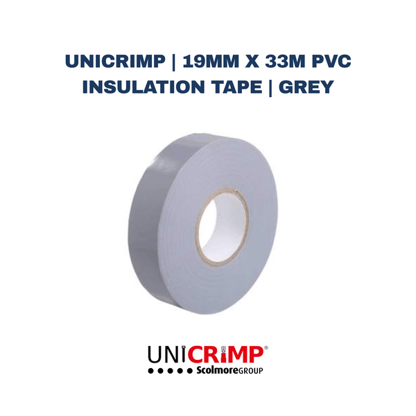 Unicrimp | 19mm x 33m PVC Insulation Tape | Grey - Electrical Cable Store