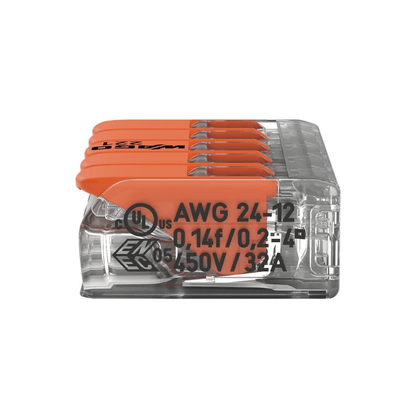Wago 221 Series Electrical Wire Cable 5 Way Connector - Electrical Cable Store