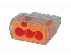 PUSH-IN WIRE CONNECTOR, MODEL 33 3-PORT ORANGE (PACK 100)